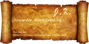 Jovanov Konstantin névjegykártya